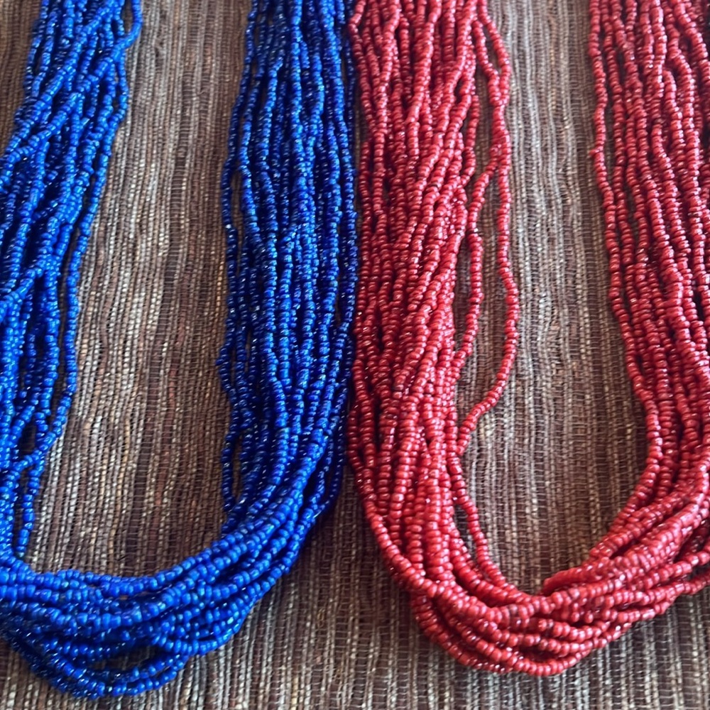 4 Solid Colored Beaded Necklace Set - image 2